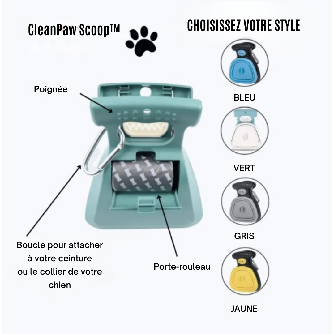 CleanPaw Scoop™ Pelle à déjections canines portable et pliable