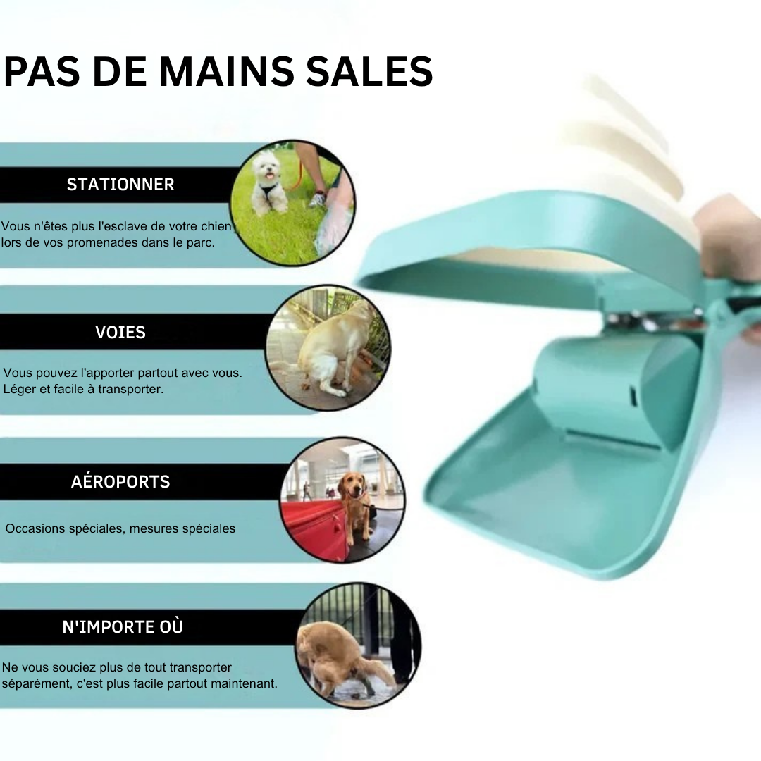 CleanPaw Scoop™ Pelle à déjections canines portable et pliable