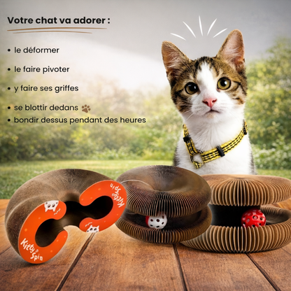 KittySpin™ – Le griffoir interactif qui stimule l’instinct de votre chat