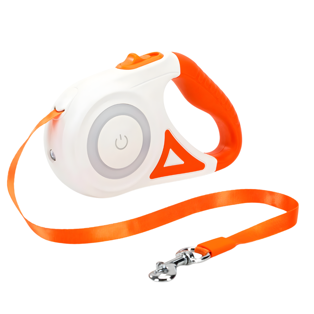 LEDwalky™ – Laisse rétractable lumineuse avec frein sécurisé