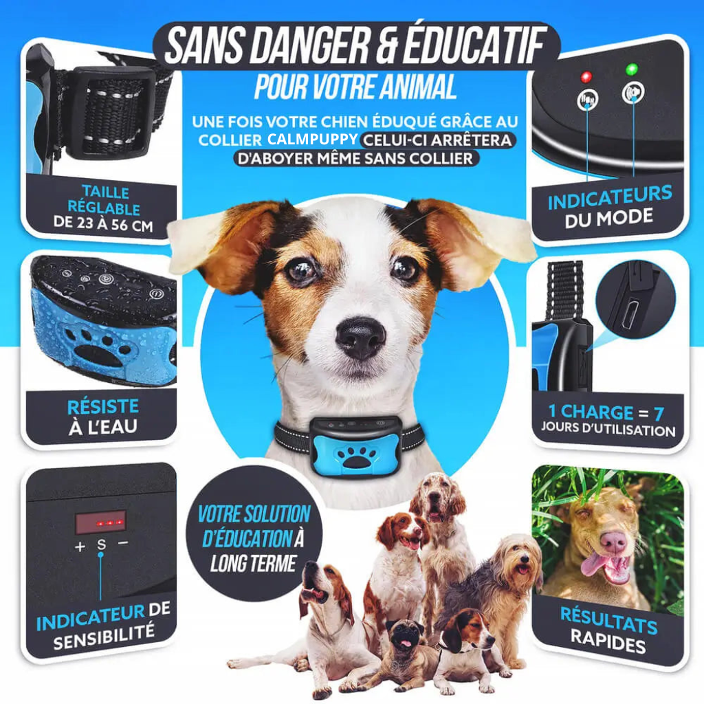 CalmPuppy™ – Stoppez les aboiements SANS faire de mal à votre chien