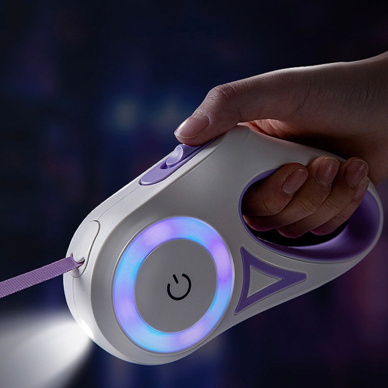 LEDwalky™ – Laisse rétractable lumineuse avec frein sécurisé