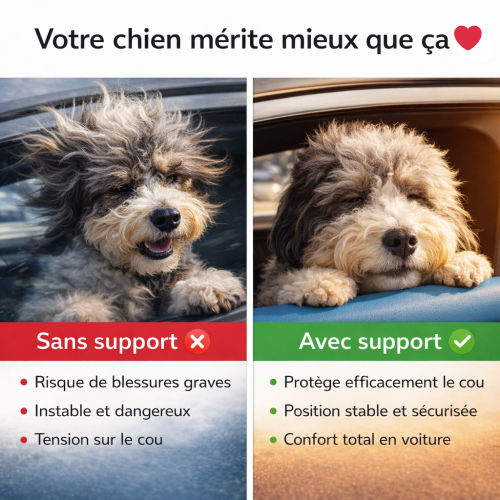 Comfysafety™ –Protège le cou de votre chien pendant les trajets en voiture